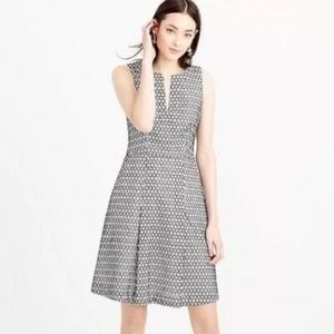 J Crew Black and White Contrast Eyelet Dress